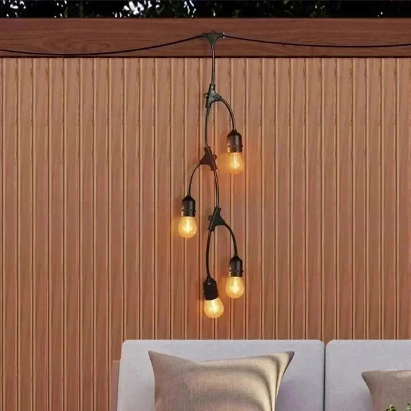 Feit Electric 12ft LED Outdoor Fence String Lights, 10 Sockets, 12pc. E26 Base - Picture 4 of 7